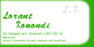 lorant komondi business card